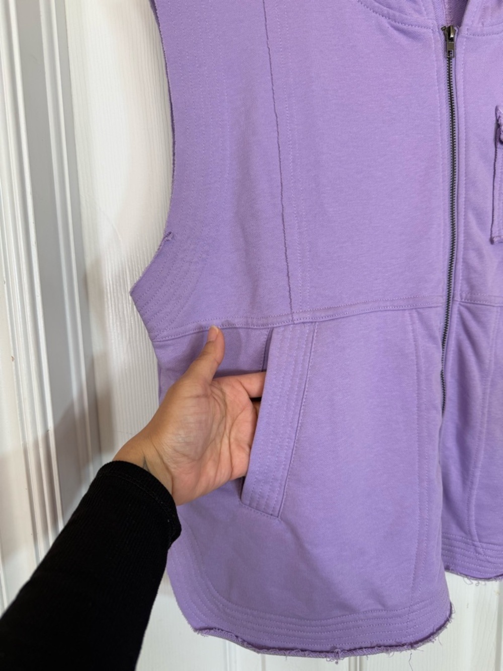 Ces Femme Lavender Zip-Up Hoodie Vest Size M - Picture 2 of 11